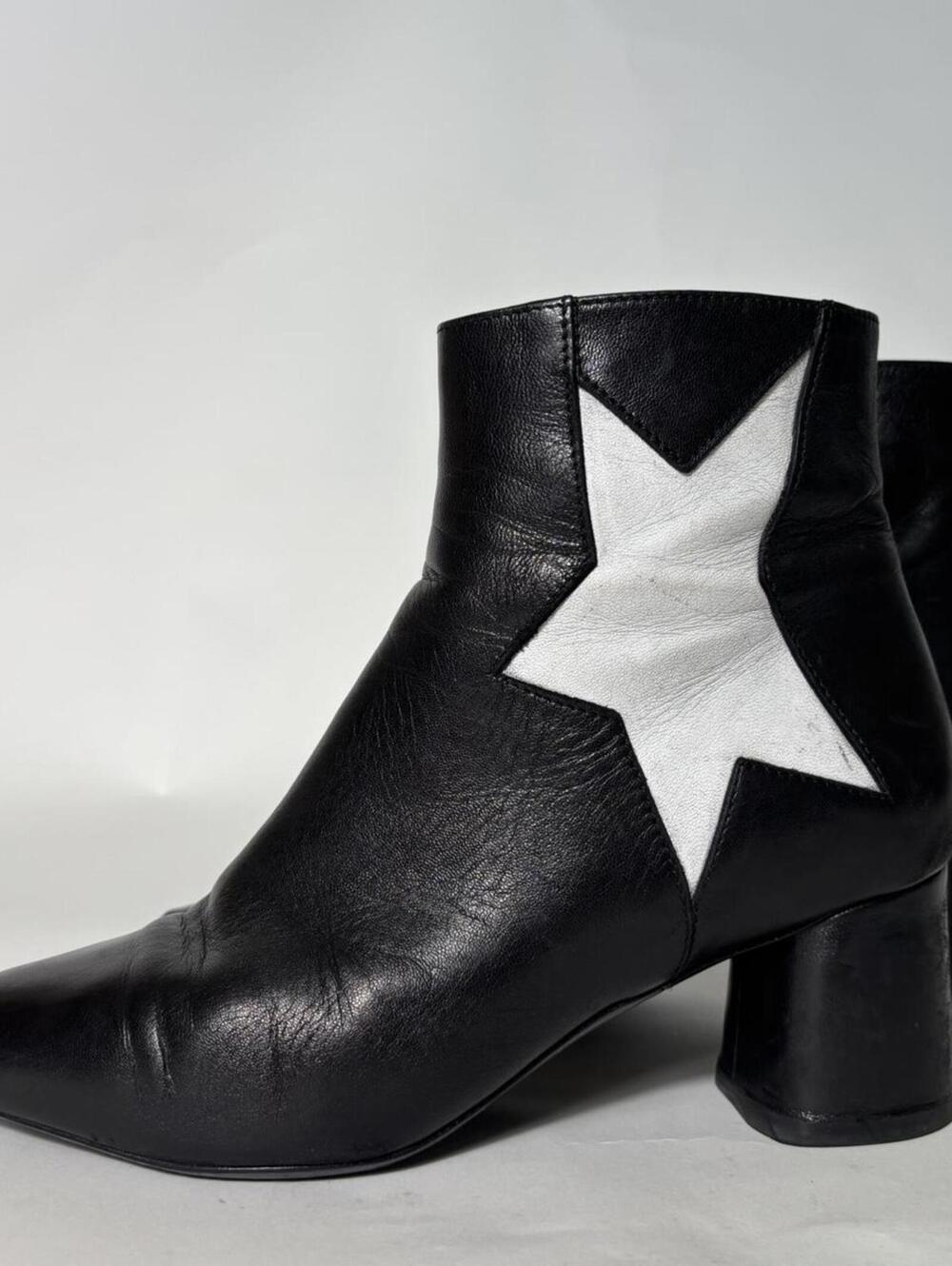 Amanda Gregory Italian leather star zip ankle bootie